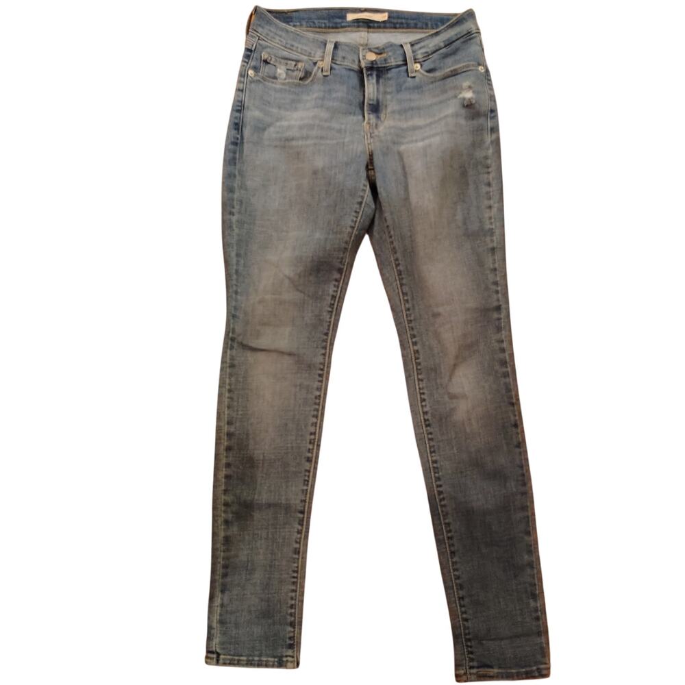 Levi’s Women’s Curvy Skinny Jeans 28×30 Blue Stretch Denim, Cuffable Hem